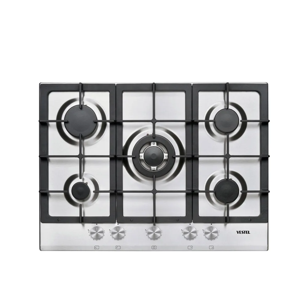 Vestel AO-71159 X DG-W 70 cm 5 Gözü Gazlı (1 Gözü Wok'lu) Ankastre Ocak