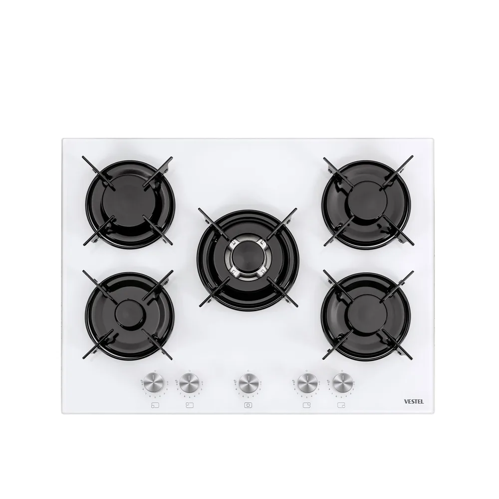 Vestel AO-71159 B DG-W 70 cm 5 Gözü Gazlı (1 Gözü Wok'lu) Ankastre Ocak
